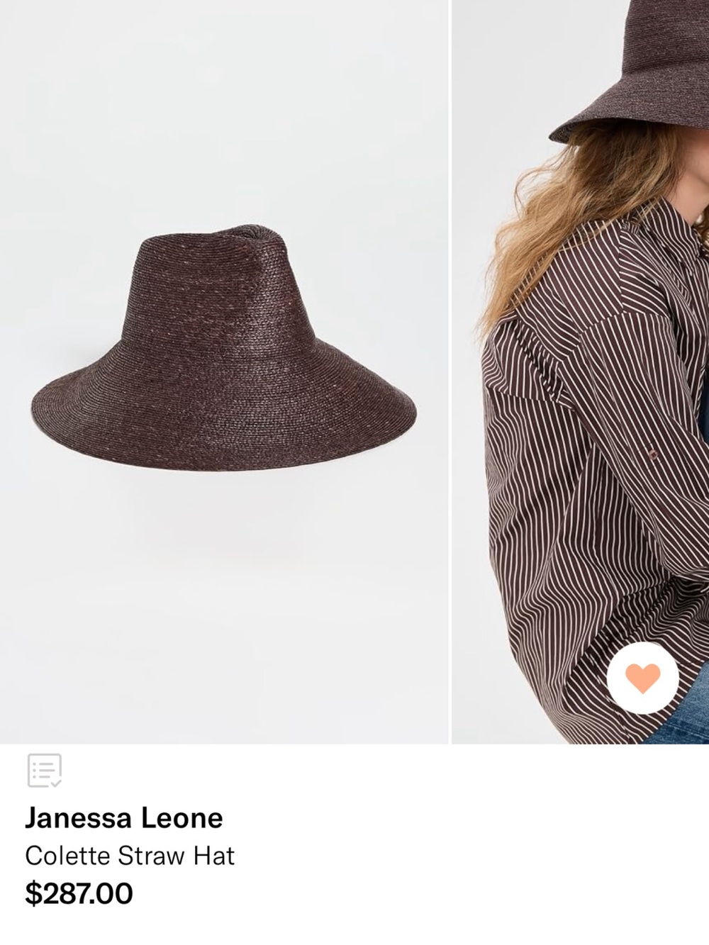Janessa Leone Colette Wide-Brim Straw Hat — Dark Brown